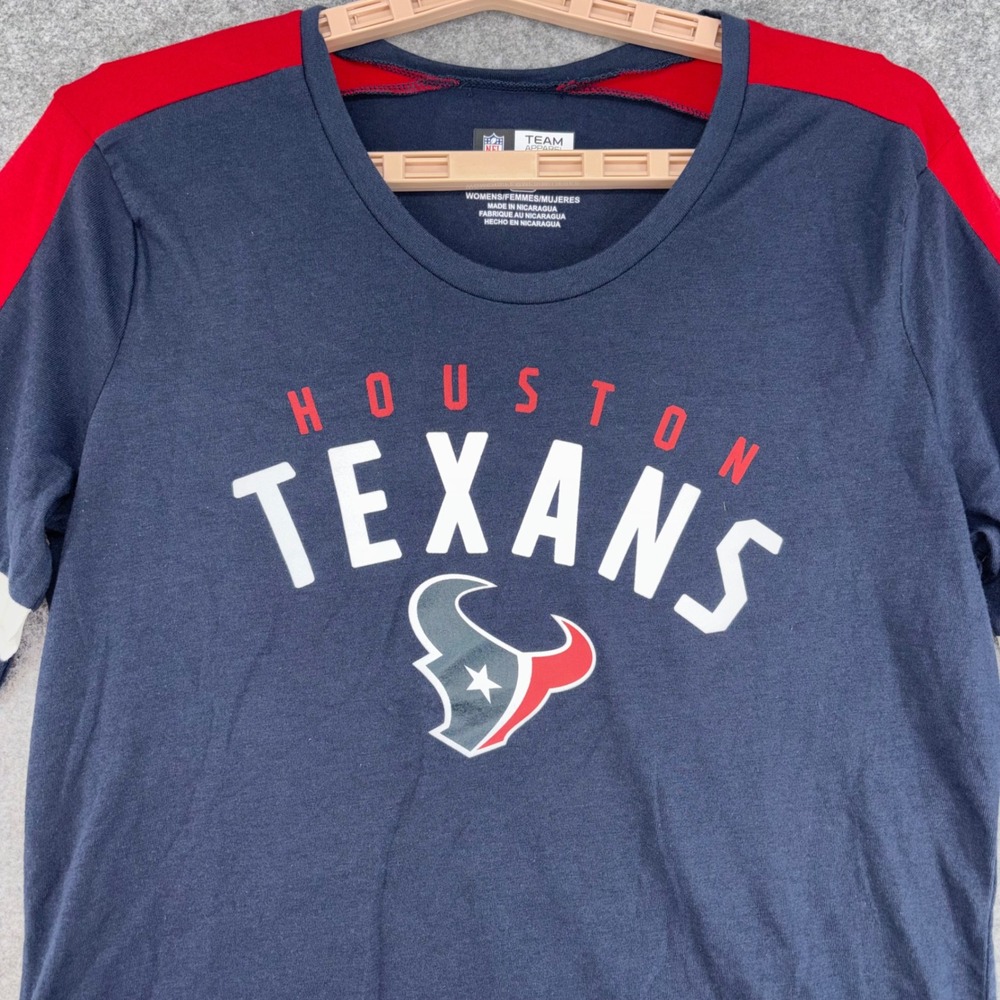 NFL Team Apparel Houston Texans Womens Navy Blue 3/4 Sleeve T-Shirt Medium NWT